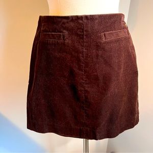 Old Navy Juniors 1 Brown Corduroy Mini Pencil Skirt Back Zip Pockets